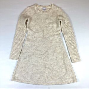 Anthropologie Shrinking Violet Sweater Dress Tunic Ivory Alpaca Blend Size S